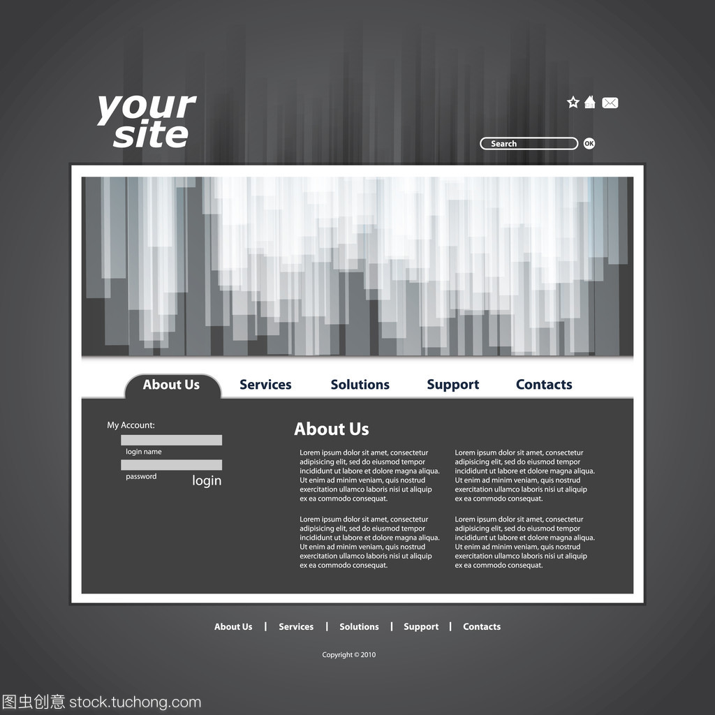 抽象商业网站设计模板 矢量化与网页设计的完美融合