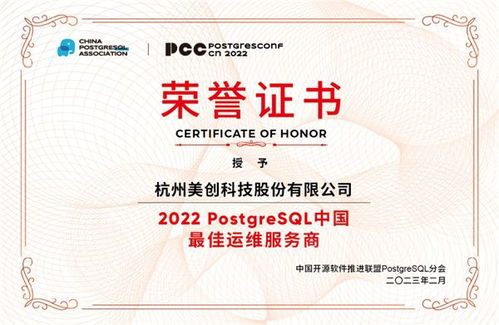 美创科技荣膺PostgreSQL中国最佳运维服务商
